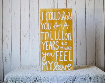 To Make You Feel My Love Wood Pallet Sign, Valentine's- Anniversary Gift, Bob Dylan- Garth Brooks- Adele Song Lyric Sign