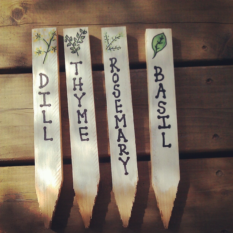 Wooden Garden Markers, Vegetable Gardening Stakes, Plant Markers Gardener Gift image 5