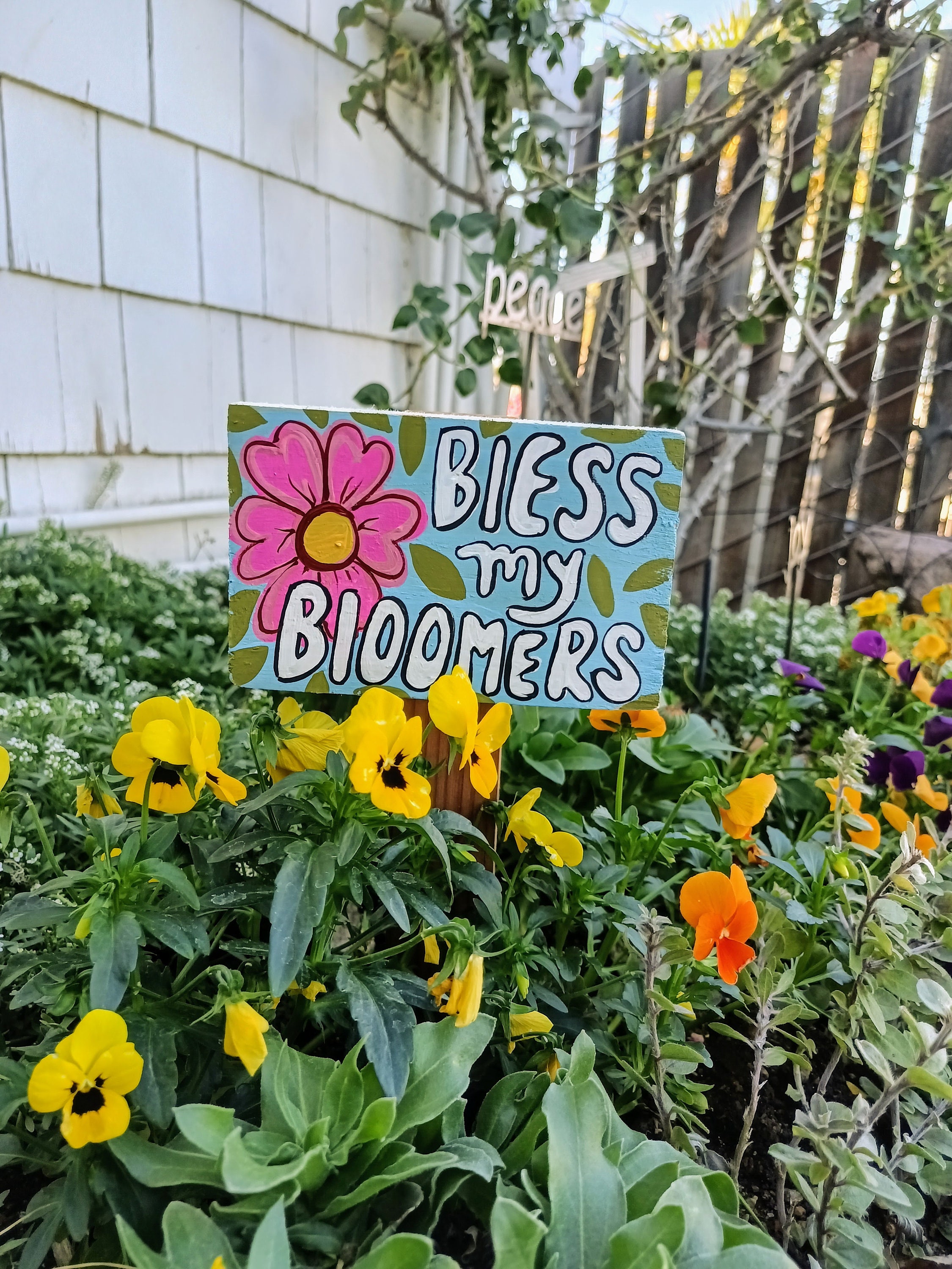 Bless My Bloomers Wood Garden Sign Flower Gardening Decor Etsy