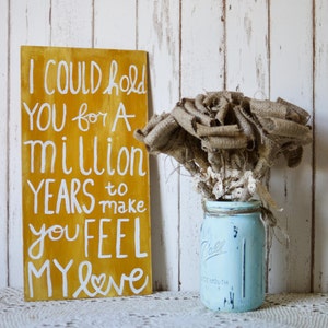 To Make You Feel My Love Wood Pallet Sign, Valentine's Anniversary Gift, Bob Dylan Garth Brooks Adele Song Lyric Sign image 2