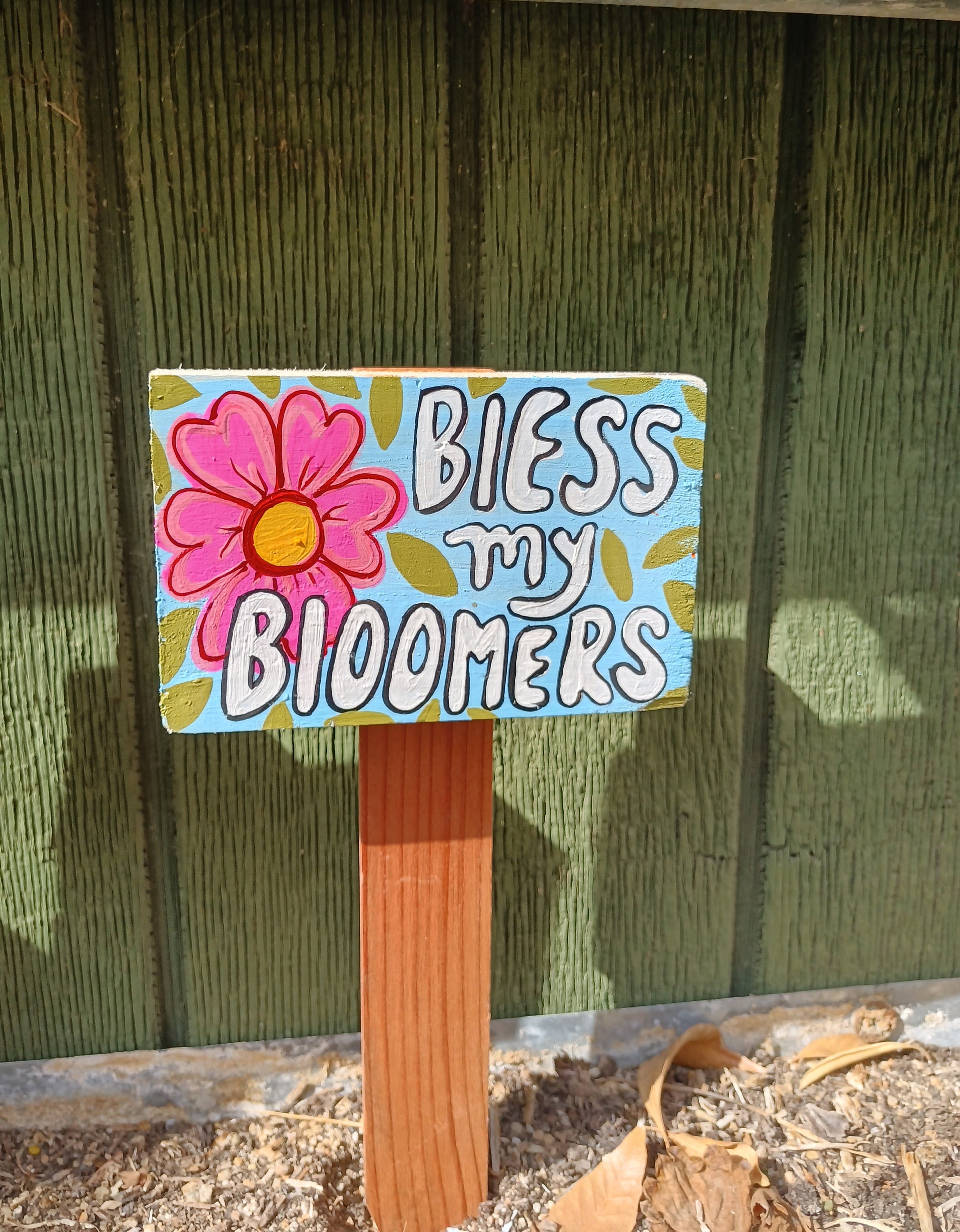 Bless My Bloomers Wood Garden Sign Flower Gardening Decor Etsy