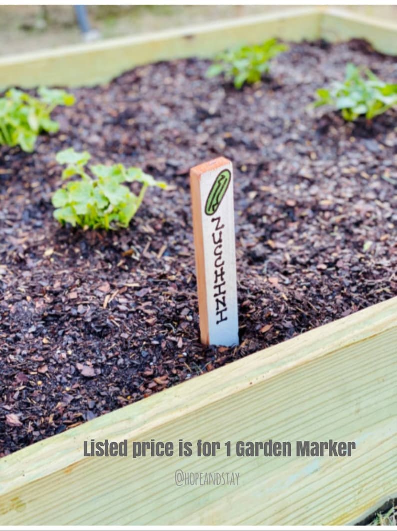 Wooden Garden Markers, Vegetable Gardening Stakes, Plant Markers Gardener Gift image 3