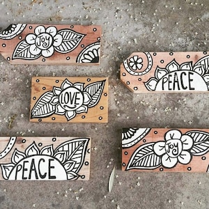 Bohemian Wood Sign, Love Wood Sign, Joy Wood Sign, Peace Wood Sign, Bohemian Home Decor