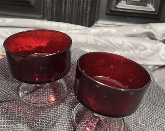 Vintage "Cavalier Ruby" by Cristal D'Arques-Durand - Two Champagne/Sherbert