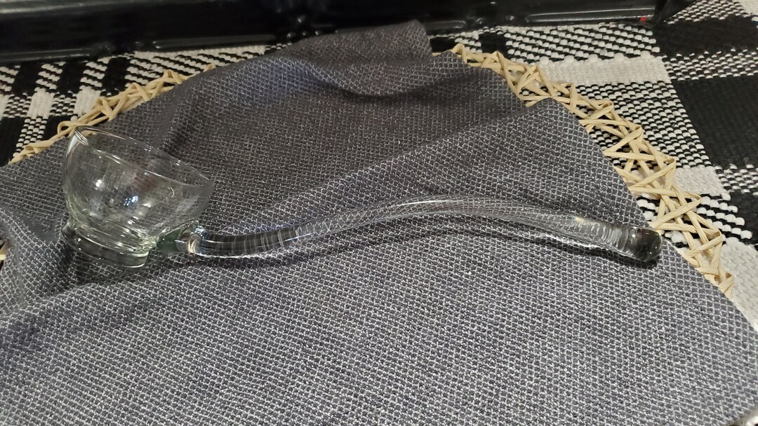 Vintage Clear Crystal Punch Ladle Etsy