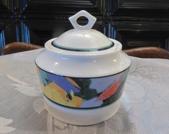 Modern, Abstract Vintage "Van Gogh" Sugar Bowl with Lid by Optima Design by Christopher Stuart