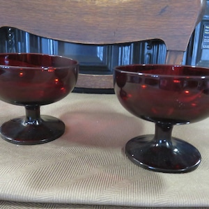 Royal Ruby Champagne/Sherbert Glasses by Anchor Hocking
