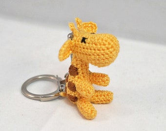Micro Crocheted Giraffe Keyring/Bag Charm/Keychain