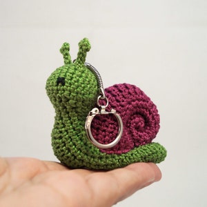 Small Crocheted Snail Keychain/Bag Charm/Keyring