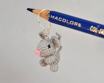Mouse Earrings - extreme miniature crochet