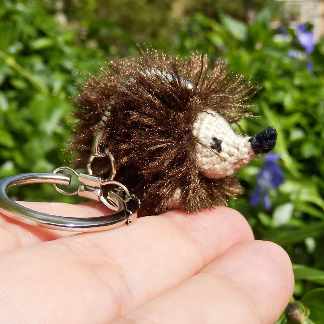 Micro Crocheted Hedgehog Keyring/bag Charm/keychain 