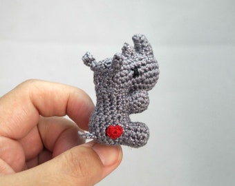Mini Crocheted Rhino with Heart