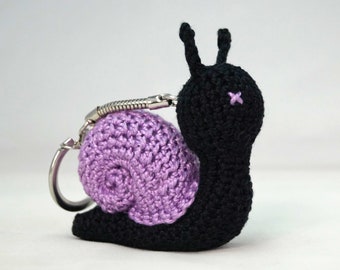 Mini Crocheted Snail Keychain/Bag Charm/Keyring