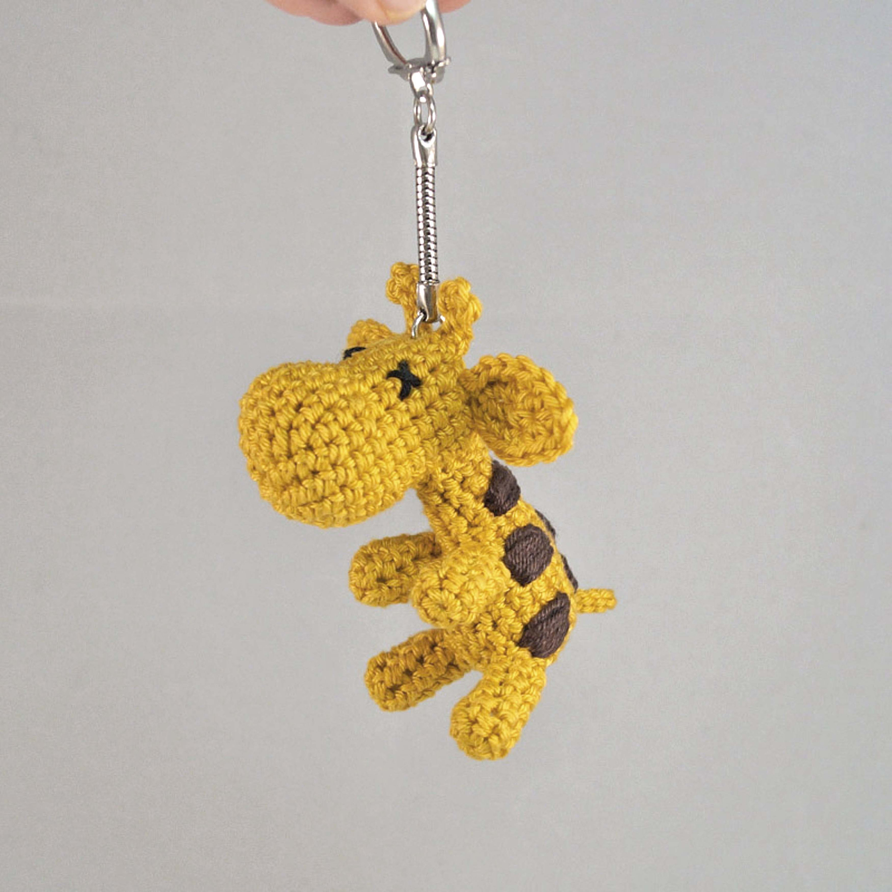 Small Crocheted Giraffe Keychain/bag Charm/keyring Etsy UK