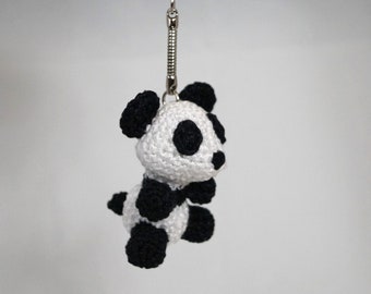 Mini Crocheted Panda Keychain/Bag Charm/Keyring