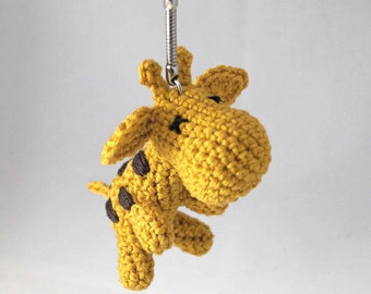 Small Crocheted Giraffe Keychain/Bag Charm/Keyring