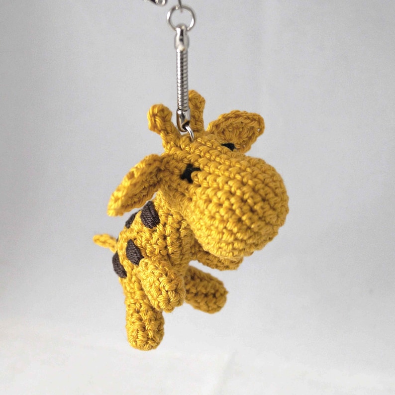 Small Crocheted Giraffe Keychain/bag Charm/keyring Etsy