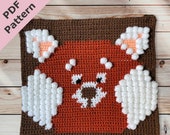 Red Panda crochet pattern - Meilin MeiMei crochet cross stitch chart for C2C/SC/Bobble stitch - PDF Pattern