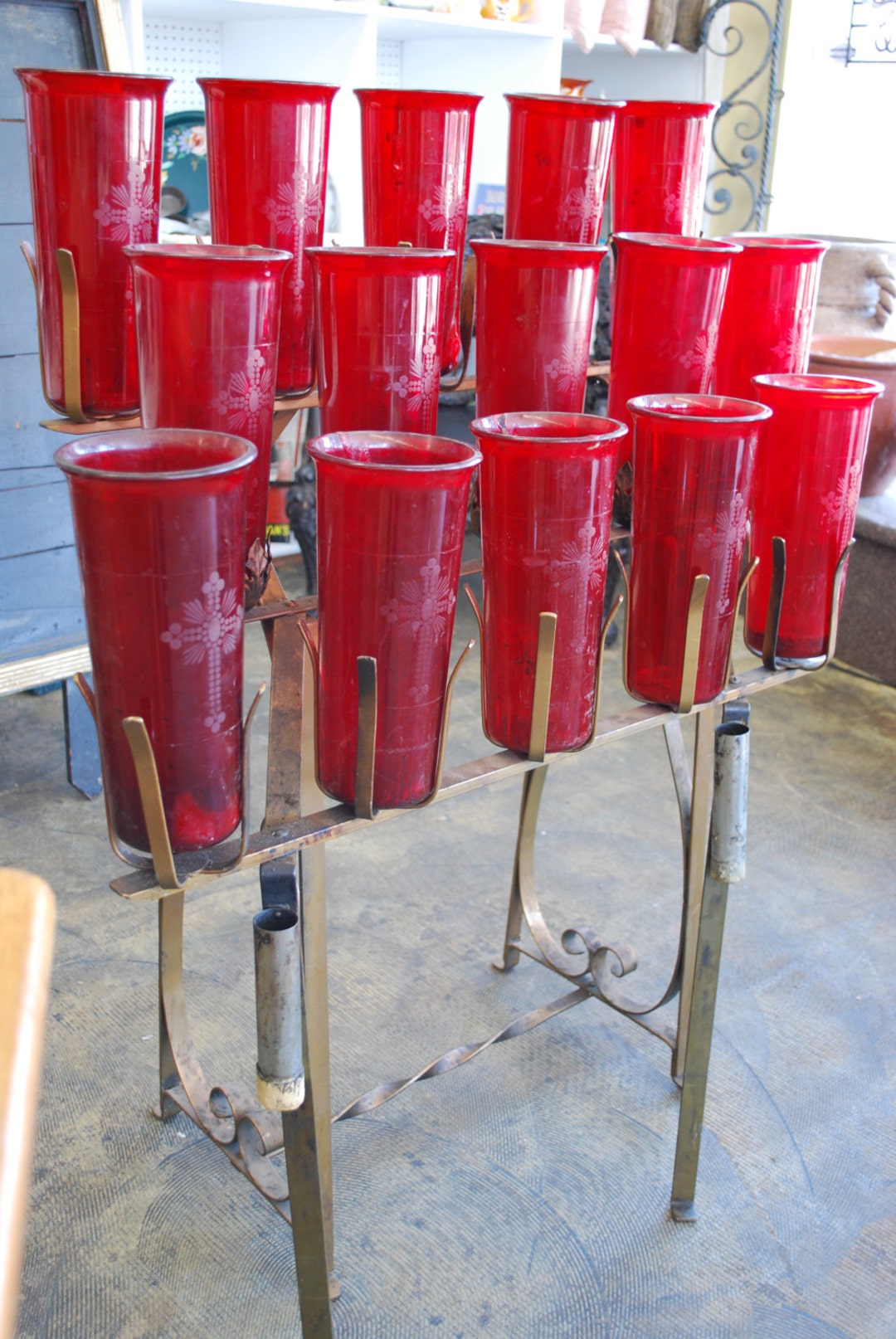 Vintage Votive Candle Stand Floor Religious Church Alter Etsy