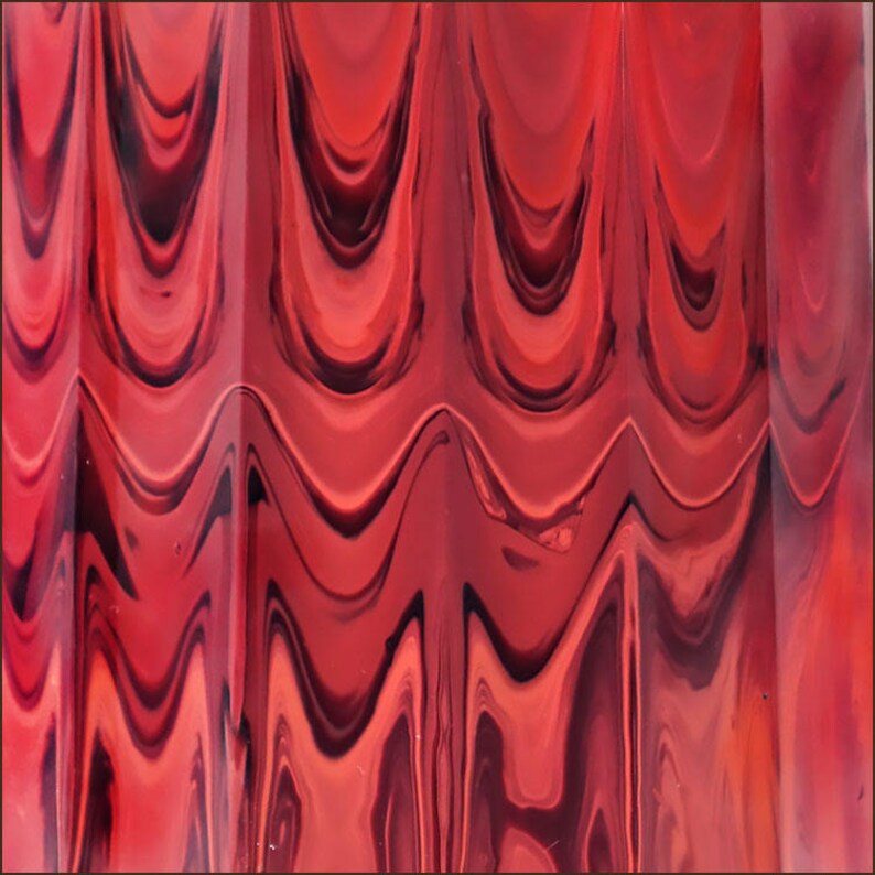 Art Reed Sweetwater Studio Art Glass Rare Oxblood Red Fluted Etsy