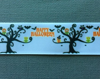 Halloween-Themed 1" Grosgrain Ribbon - 3 Yards