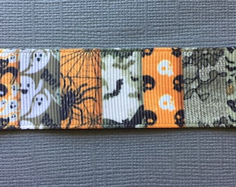 Halloween -Themed Collage Design 1" Grosgrain Ribbon  - 3 Yards