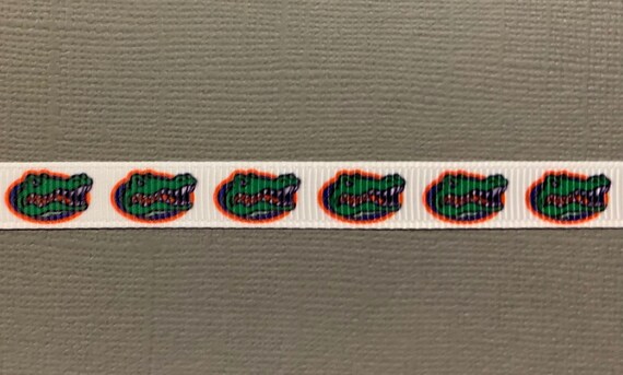 5 Yards Florida Gators Football Sports Team White Grosgrain Ribbon 1 1//2/"W