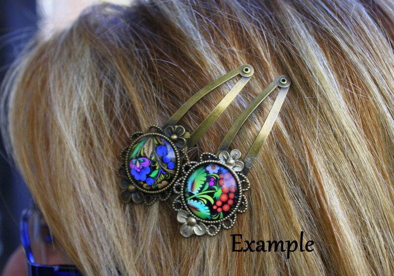 Rainbow Owl Hair Clips Set of 2 Brass Spring Snap Clips Etsy