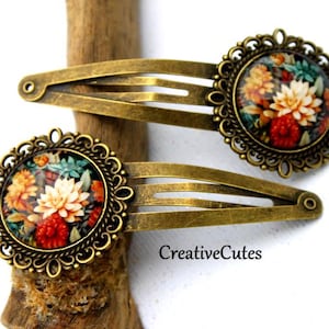 Jewel Tone Flower Hair Clip - Etsy display picture 3