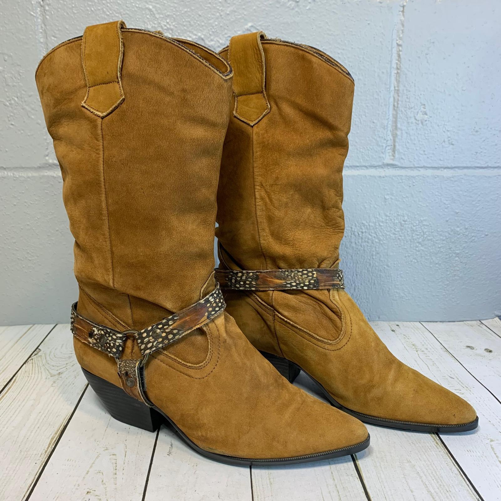 1970s Sears Chocolate Suede Harness Boots Men’s 10 B (Narrow) USA Made Suede Harness Boots - Etsy main image 3