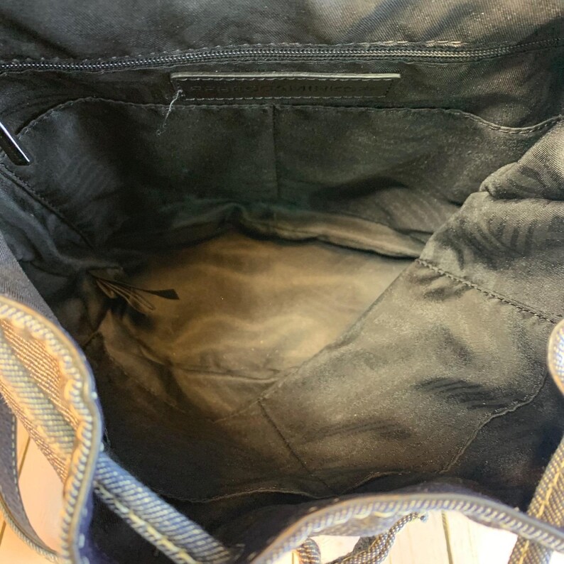 Rebecca Minkoff Sofia Drawstring Backpack Denim Multi-Color Tassels immagine 7