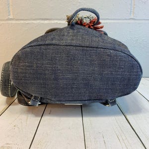 Rebecca Minkoff Sofia Drawstring Backpack Denim Multi-Color Tassels immagine 8