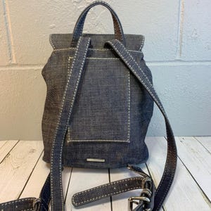 Rebecca Minkoff Sofia Drawstring Backpack Denim Multi-Color Tassels immagine 4