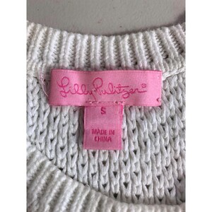 Top sin mangas de punto de algodón blanco con cuello halter y textura, talla pequeña, de Lilly Pulitzer. imagen 5