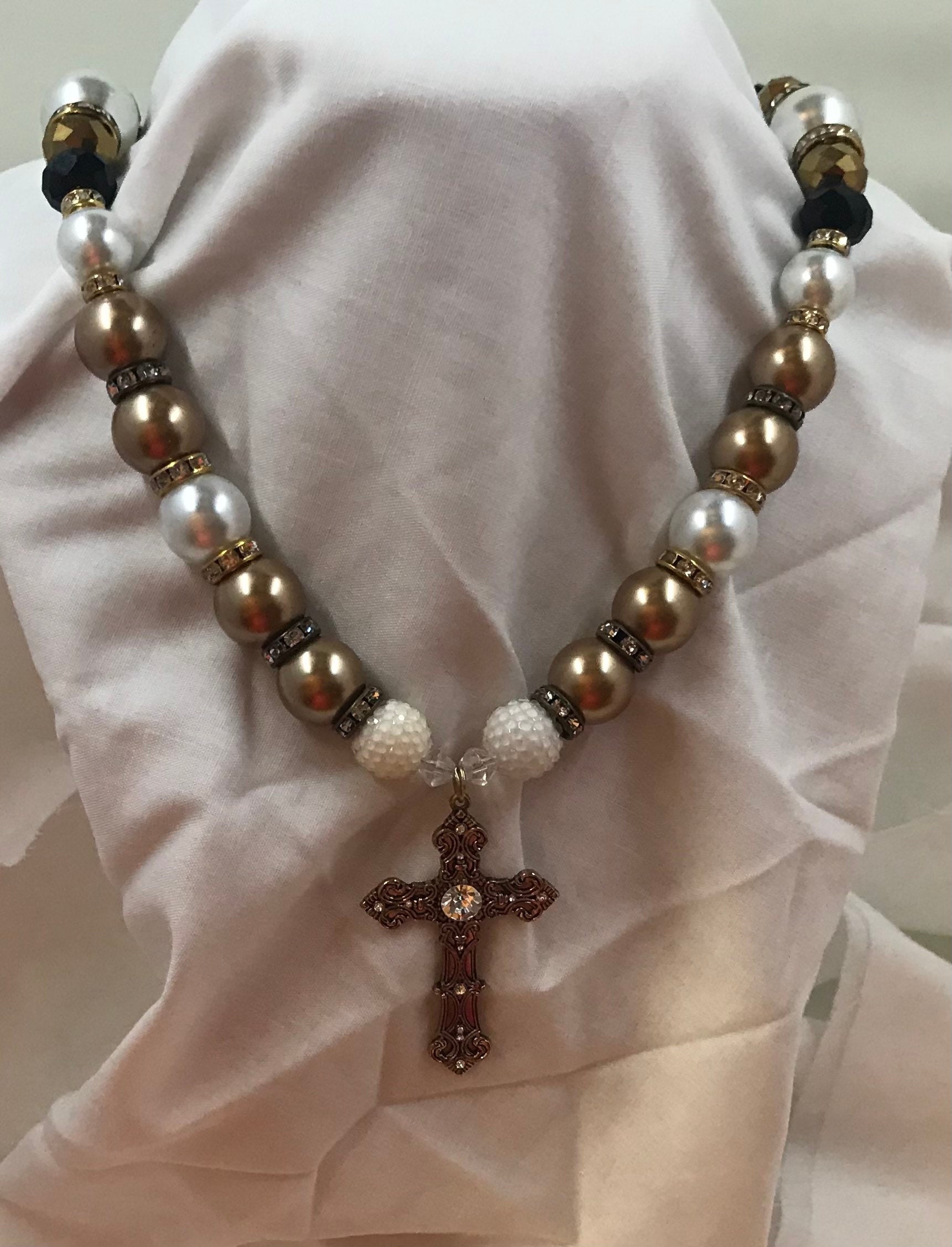 Cross Necklace Beaded Jewelry Beaded Necklace Necklace Etsy UK