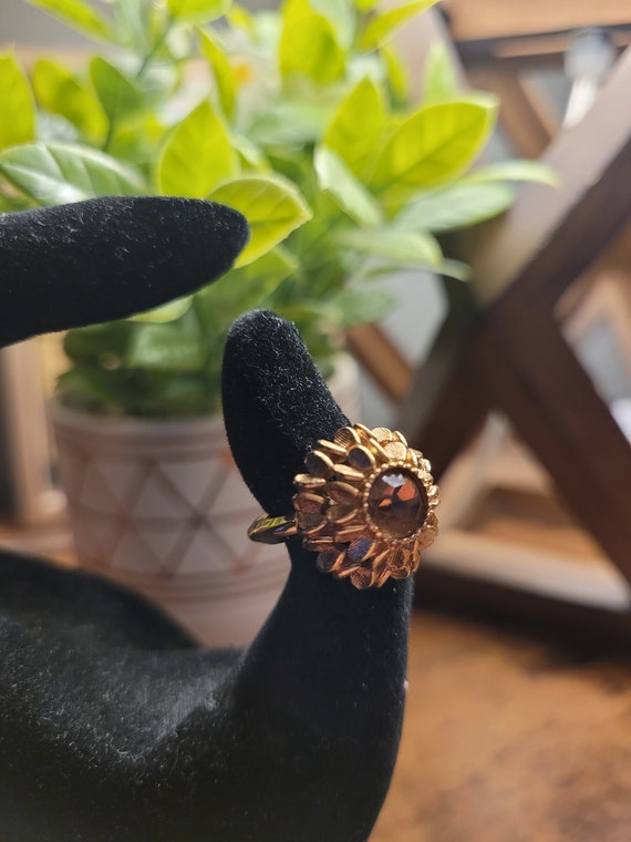 Vintage Avon Sunflower and Topaz Ring