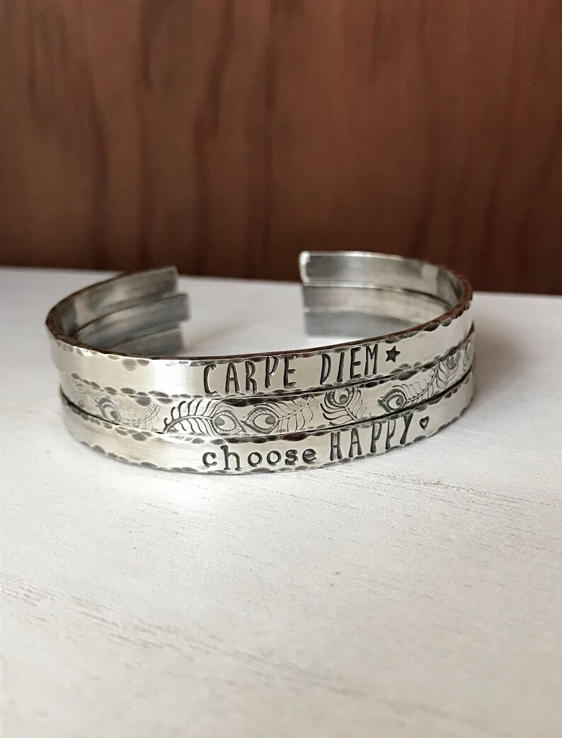 Personalized Sterling Silver Cuff Bracelets Mothers Etsy