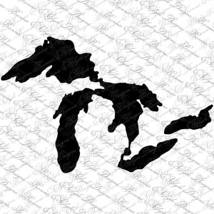Great Lakes with Michigan instant digital download SVG PNG DXF Jpeg cutting files clip art