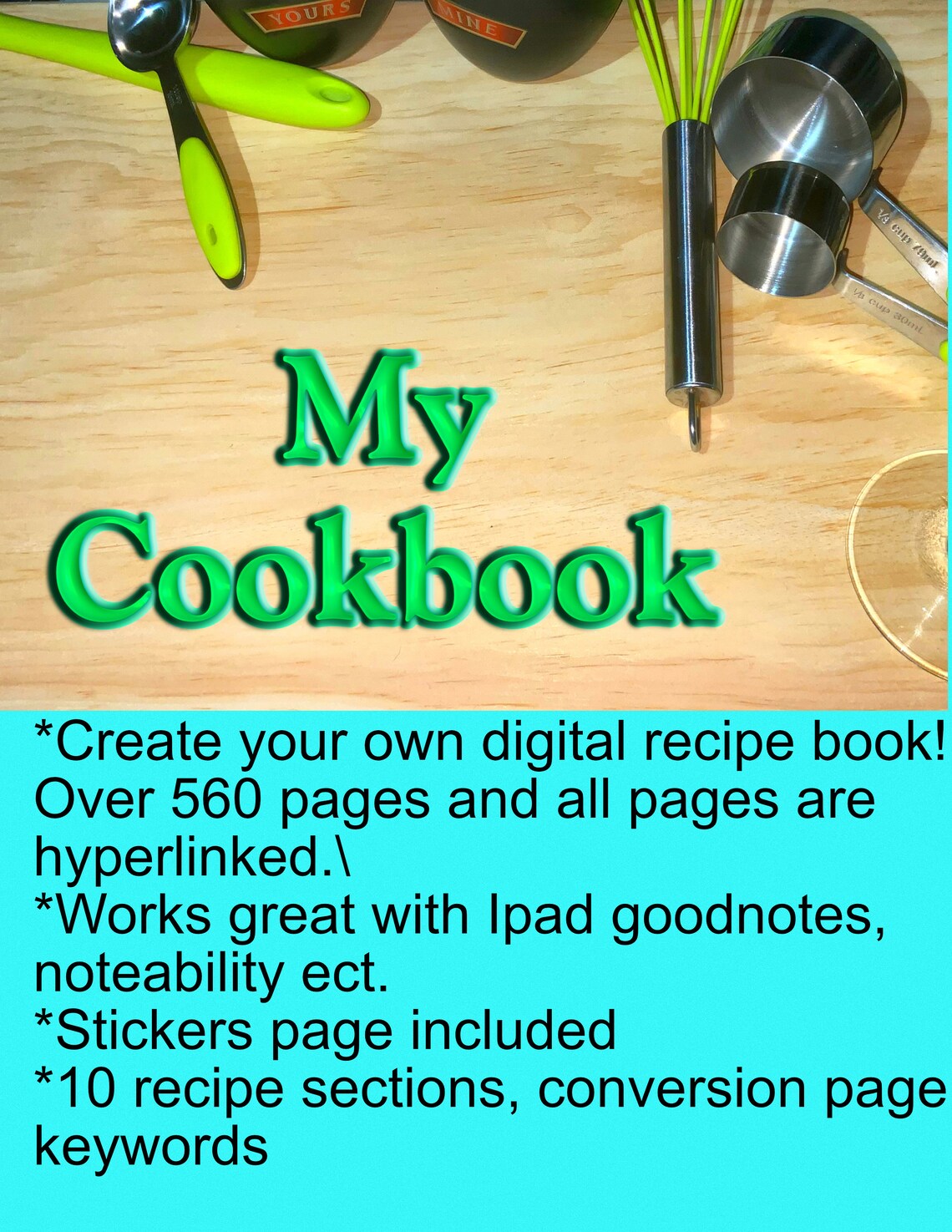 Digital cookbook Digital recipe book for goodnotes noteability Etsy