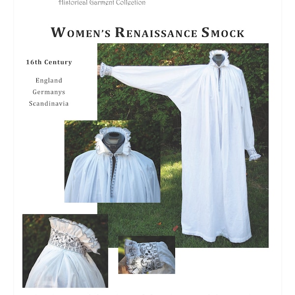 Printable Pattern for 16th Century Women's Renaissance Chemise or Smock