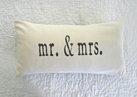 Mr Mrs Pillow Cover Lumbar Pillow Wedding Pillow Mr And Mrs Etsy