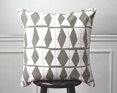 Aztec Pillow Cover Taupe White Geometric Choose Size