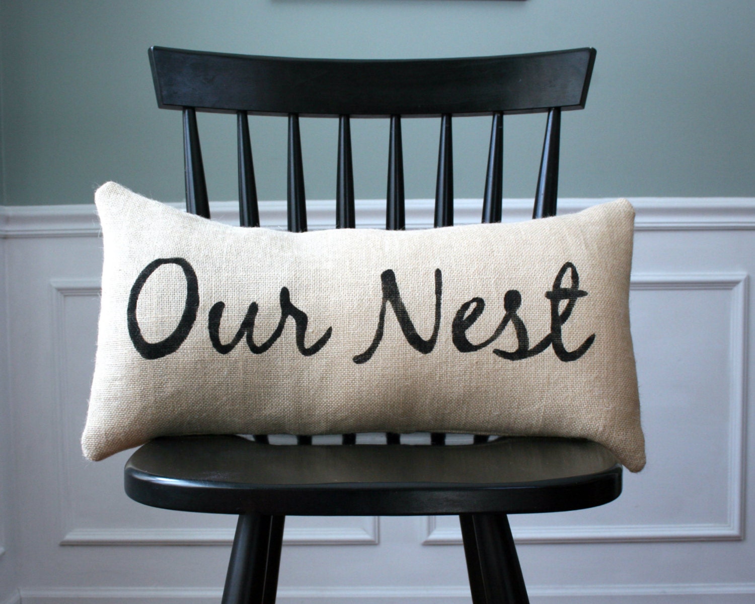 Our Nest Pillow Cover Home Decor Housewarming Wedding Burlap Etsy