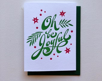 Oh Be Joyful Holiday Cards : Single Letterpress Card