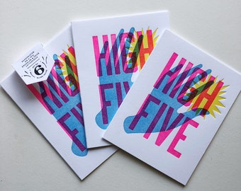 High Five Congratulations Letterpress Card Pack : Boxed Set of Six