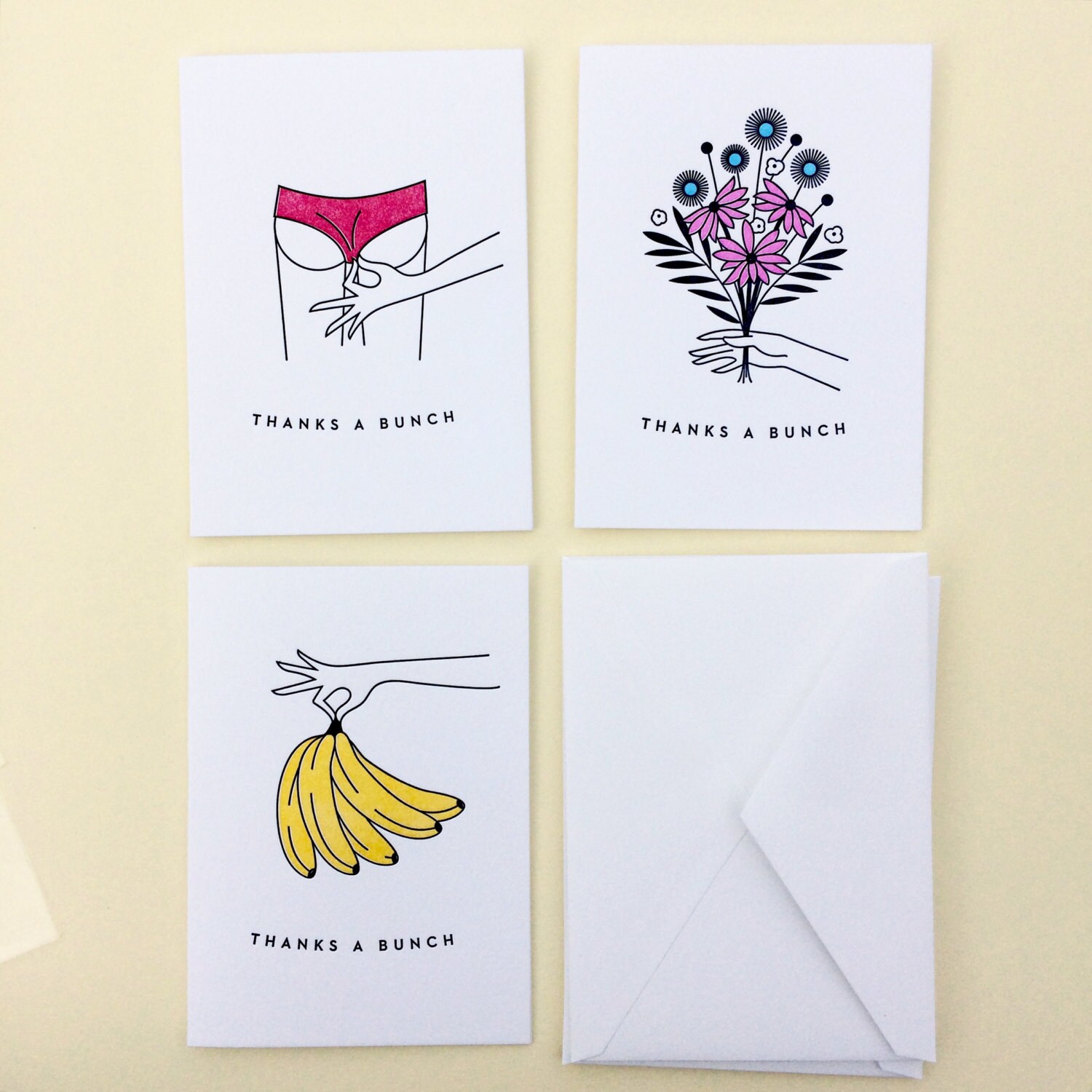 Thanks a Bunch You Card Pack : Boxed Set of Six Letterpress Cards - Etsy