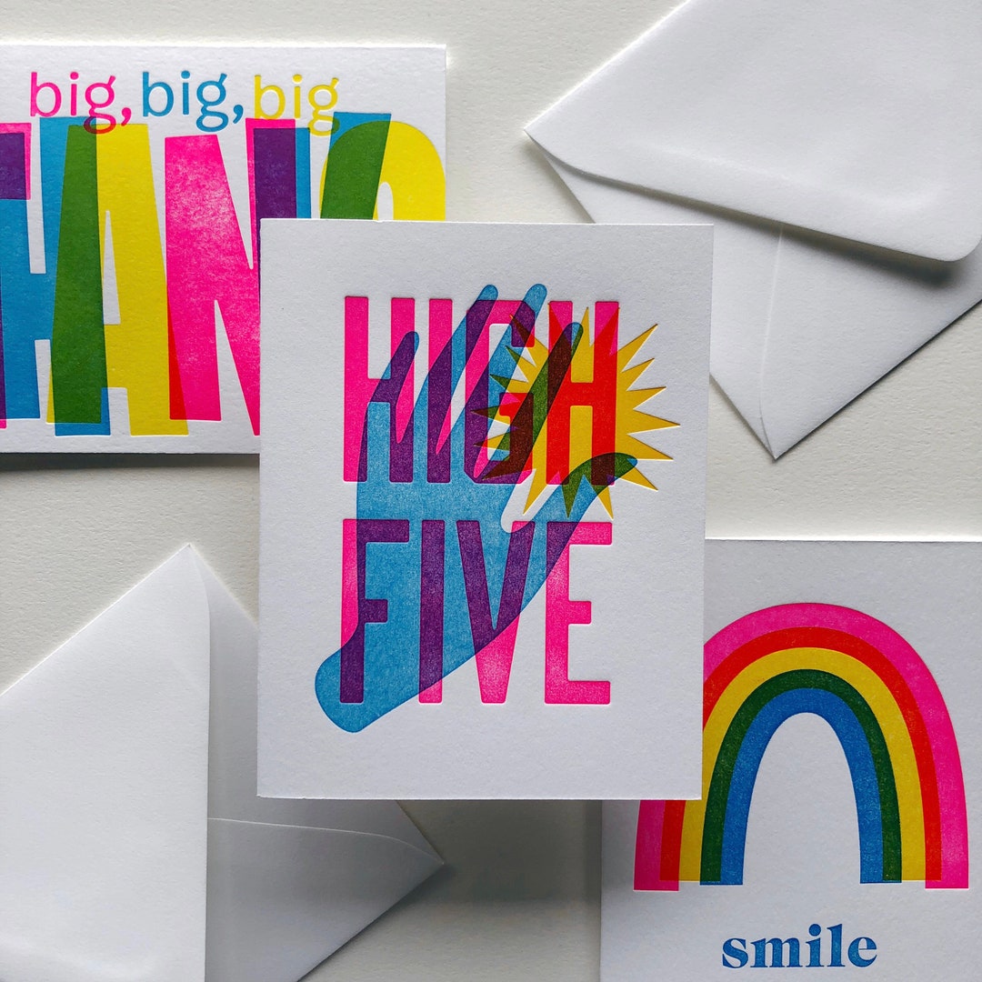 CMYK Party Combo Letterpress Card Pack : Boxed Set of Six - Etsy