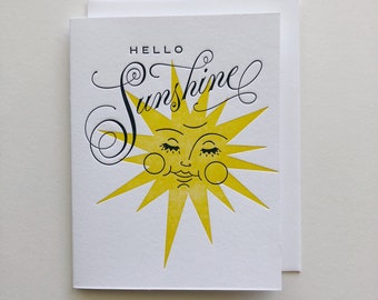 Hello Sunshine : Single Letterpress Card