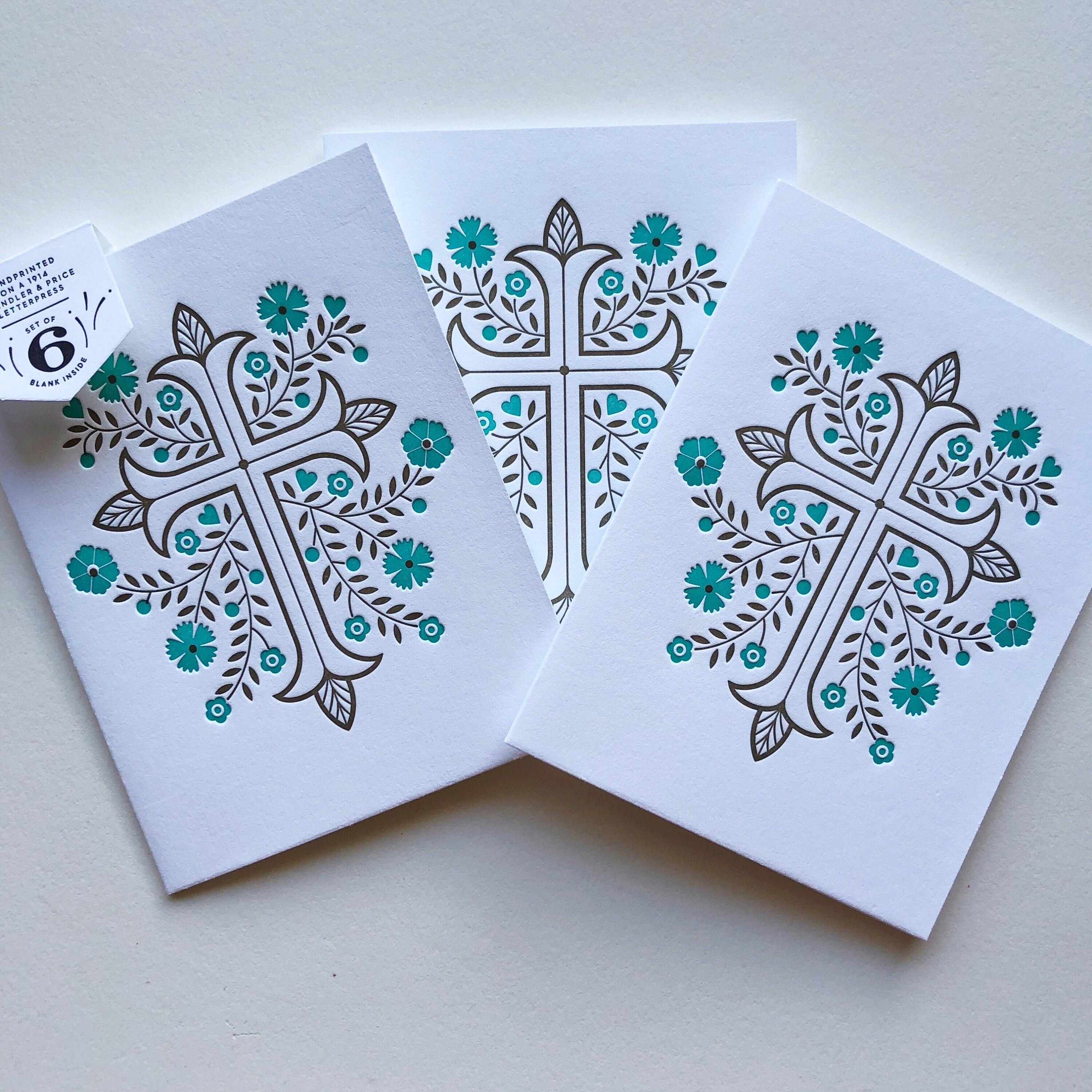 Ornate Cross Letterpress Card Boxed Set of Six Etsy