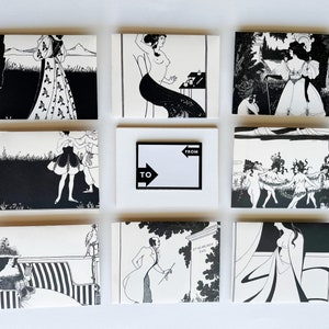 Aubrey Beardsley Handmade Envelopes Pack : Boxed Stationery Set of 8